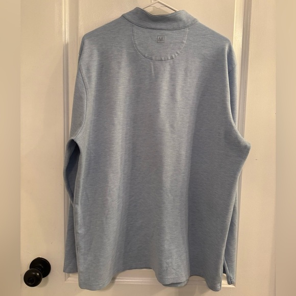 MIZZEN+MAIN Men's Proflex Quarter-Zip Heathered Light Blue Large - Picture 2 of 12